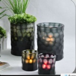 hand blown glass candle holder