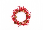 Red berries Wreath with pine cone