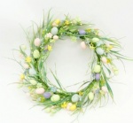 Egg wreath with green leaves