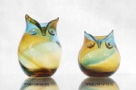 mouth blown glass owl