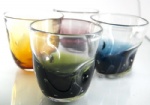 bottom color bubble finish glass cup