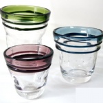 handmade lines edge glass cup