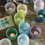 glass powder finish glass cup