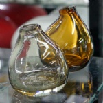 hand blown glass bud vase